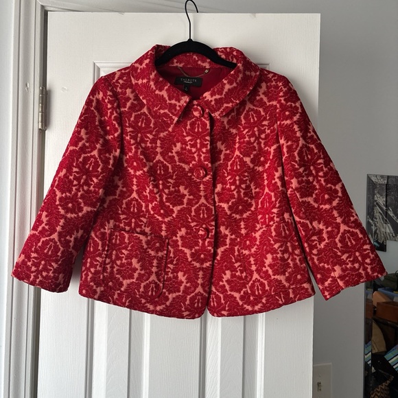 Talbots Jackets & Blazers - Talbots Red and Pink Teddy Jacket